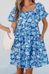 Floral Puff Sleeve Babydoll Mini Dress