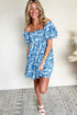 Floral Puff Sleeve Babydoll Mini Dress