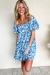 Floral Puff Sleeve Babydoll Mini Dress