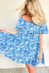 Floral Puff Sleeve Babydoll Mini Dress