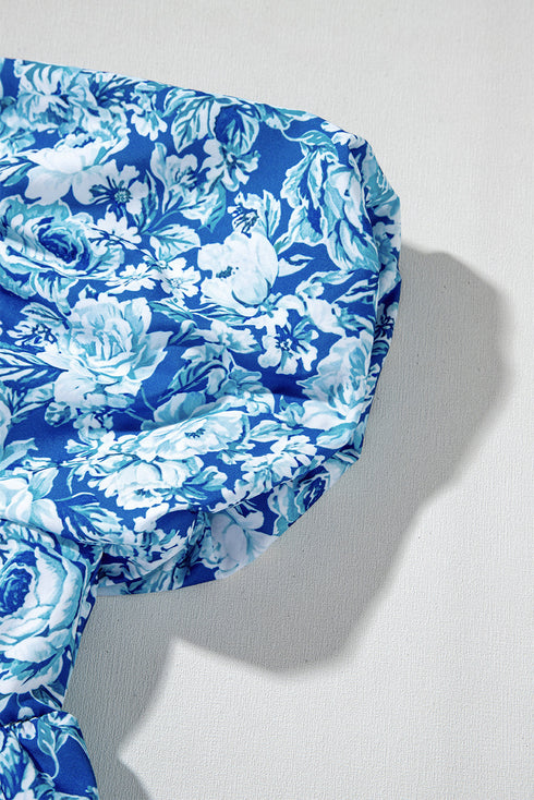 Floral Puff Sleeve Babydoll Mini Dress