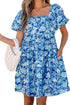 Floral Puff Sleeve Babydoll Mini Dress
