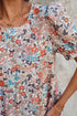 Floral Puff Sleeve Tiered Babydoll Pocket Dress