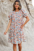 Floral Puff Sleeve Tiered Babydoll Pocket Dress