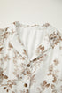 Floral Puff Sleeve V Neck Buttoned Front Maxi Dress