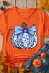 Floral Pumpkin And Bow Graphic Soft Blend Tee