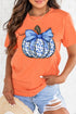 Floral Pumpkin And Bow Graphic Soft Blend Tee