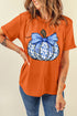 Floral Pumpkin And Bow Graphic Soft Blend Tee
