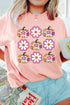 Floral Pumpkin Graphic Crew Neck Short Sleeve Holiday Shirt