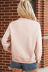 Floral Pumpkin Graphic Mock Neck Oversized Statement Sweatshirt
