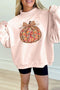 Floral Pumpkin Graphic Mock Neck Oversized Statement Sweatshirt