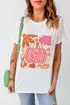 Floral Pumpkin Graphic Print Crewneck Short Sleeve Tee