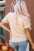 Floral Pumpkin Graphic Print Short Sleeve Crew Neck Tee