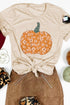 Floral Pumpkin Graphic Print Short Sleeve Crew Neck Tee