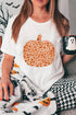 Floral Pumpkin Graphic Print Soft Stretch Tee