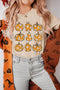 Floral Pumpkin Print Short Sleeve Graphic T Shirt