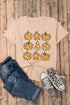 Floral Pumpkin Print Short Sleeve Graphic T Shirt