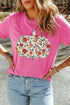 Floral Pumpkin Printed Graphic Round Neck Statement Tee
