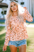 Floral Ribbed Knit Long Sleeve Crew Neck Top
