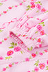 Floral Ribbon Print Quarter Zip Hooded Windbreaker
