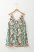 Floral Ricrac Trim V Neck Shift Mini Tank Dress