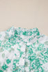Floral Ruffle Detail High Neck Woven Blouse