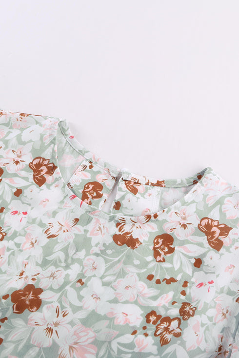 Floral Ruffle Short Sleeve Tee