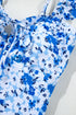 Floral Ruffle Strap Keyhole Tie Front One Piece Swimsuit
