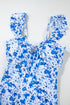 Floral Ruffle Strap Keyhole Tie Front One Piece Swimsuit