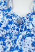 Floral Ruffle Strap Keyhole Tie Front One Piece Swimsuit