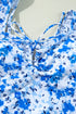 Floral Ruffle Strap Keyhole Tie Front One Piece Swimsuit