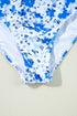 Floral Ruffle Strap Keyhole Tie Front One Piece Swimsuit