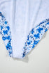 Floral Ruffle Strap Keyhole Tie Front One Piece Swimsuit