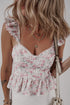 Floral Ruffle Strap Peplum Bustier Top