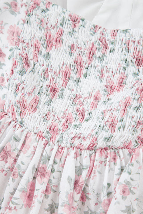 Floral Ruffle Strap Peplum Bustier Top