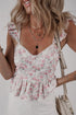 Floral Ruffle Strap Peplum Bustier Top