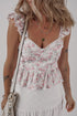 Floral Ruffle Strap Peplum Bustier Top