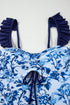 Floral Ruffle Strap Tie Front One Piece Swimsuit