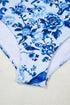 Floral Ruffle Strap Tie Front One Piece Swimsuit
