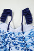 Floral Ruffle Strap Tie Front One Piece Swimsuit