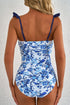 Floral Ruffle Strap Tie Front One Piece Swimsuit