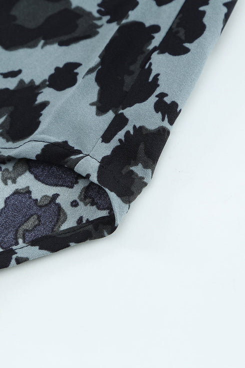 Floral Scalloped V Neck Short Sleeves Top