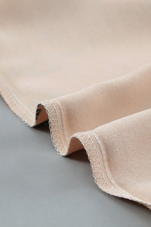 Floral Scalloped V Neck Short Sleeves Top