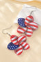 Floral Shape Flag Pattern Lightweight Acrylic Hook Earrings