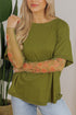 Floral Sheer Sleeve Mixed Media Round Neck Top