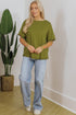 Floral Sheer Sleeve Mixed Media Round Neck Top