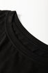 Floral Sheer Sleeve Mixed Media Round Neck Top