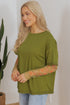 Floral Sheer Sleeve Mixed Media Round Neck Top