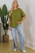 Floral Sheer Sleeve Mixed Media Round Neck Top