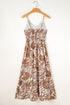 Floral Shir High Waist Spaghetti Straps Maxi Dress